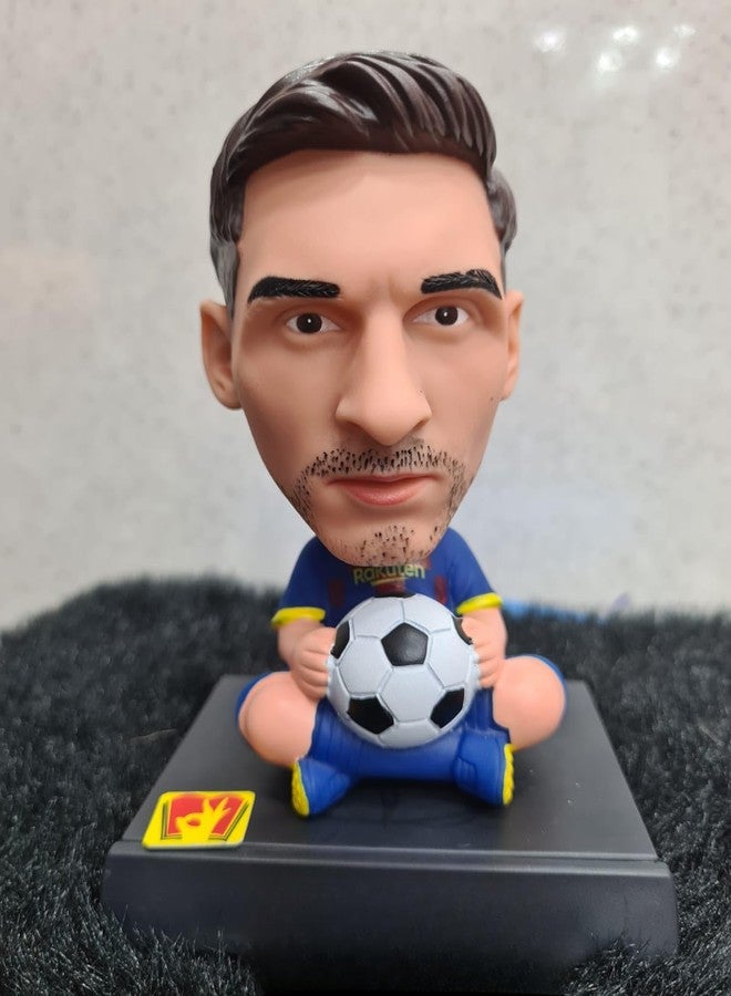 سلسلة مفاتيح مميزة، مجسم رأس هزاز للسيارة مع حامل للهاتف المحمول، ديكور منزلي ومكتبي (مجسم ميسي الهزاز)